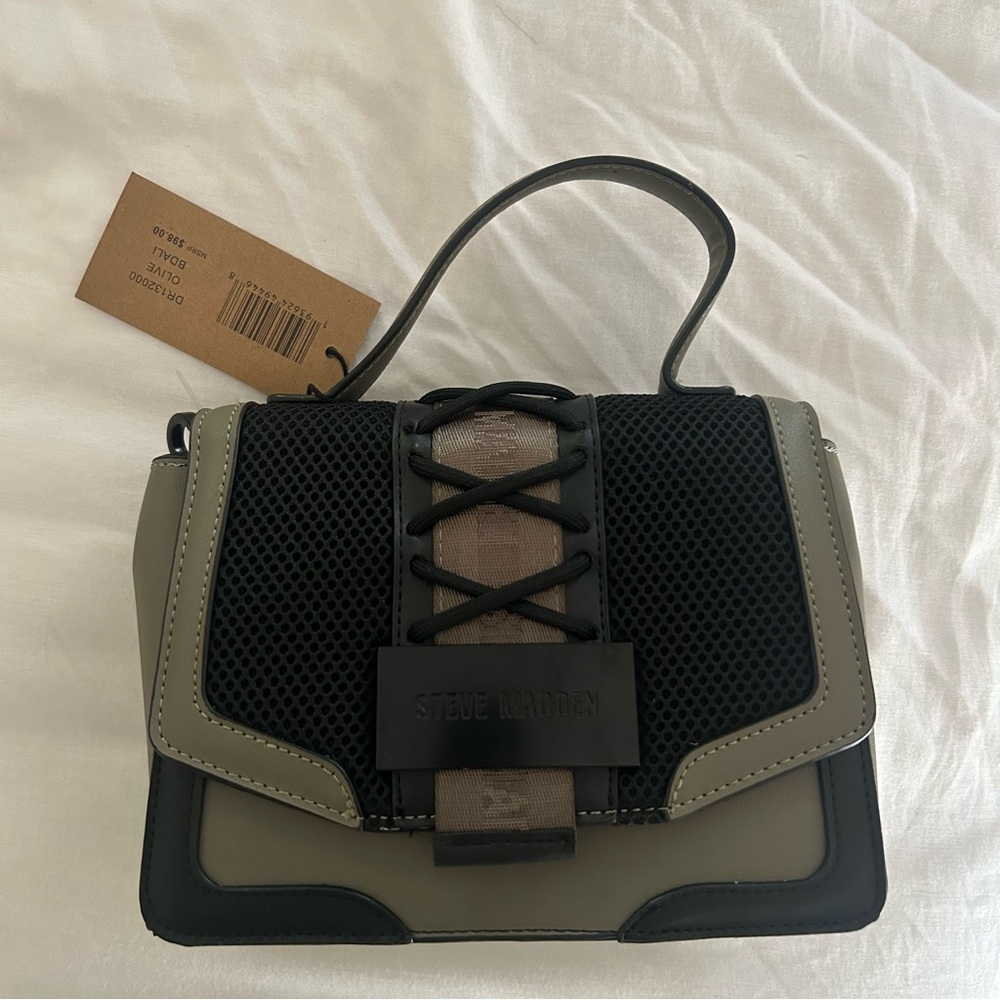 Steve Madden Black and Gray Crossbody Bag